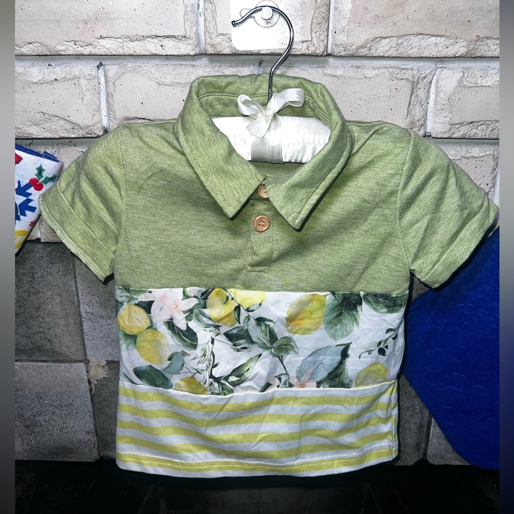 Lemon Print Kids Polo Shirt